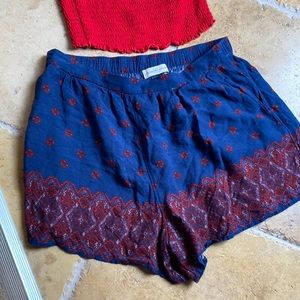 Abercrombie and Fitch small blue and orange shorts